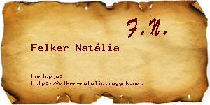 Felker Natália névjegykártya